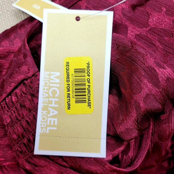 Michael Kors Julia Faux Wrap Ruffle Hem Mini Dress Size M Dark Ruby Cheetah NWT - Picture 10 of 12